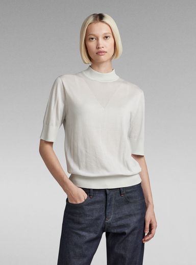 Core Mock Neck Knitted Sweater
